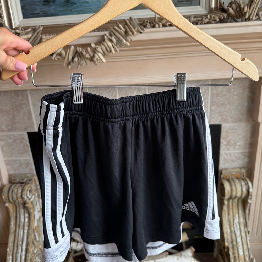 Adidas Black Shorts with White Accents